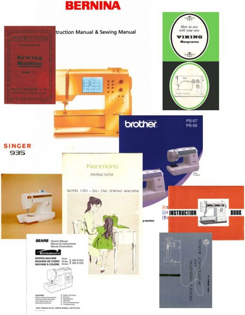 Sewing machine instruction, user and service manuals